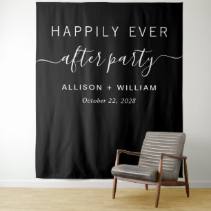 Wedding Reception Photo Booth Black Tapestry