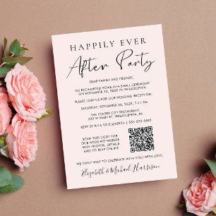 Wedding Reception Photo QR Code Pink Announcement