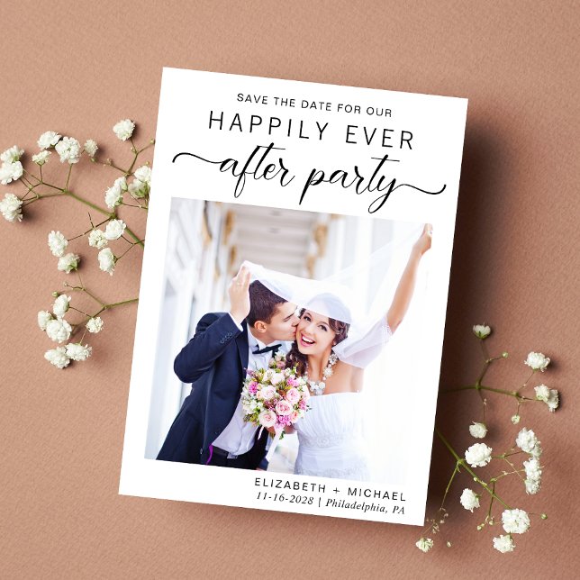 Wedding Reception Photo Save The Date (A stylish save the date announcement for a reception to celebrate your elopement or private wedding)