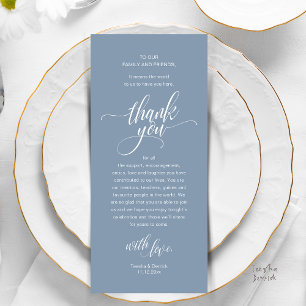Wedding Reception Place Setting Thank You Card