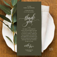 Wedding Reception Place Setting Thank You Card