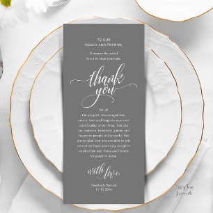 Wedding Reception Place Setting Thank You Card