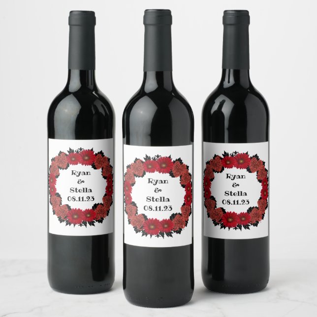 Wedding Reception Rehearsal Elegant Wine  Label (Bottles)