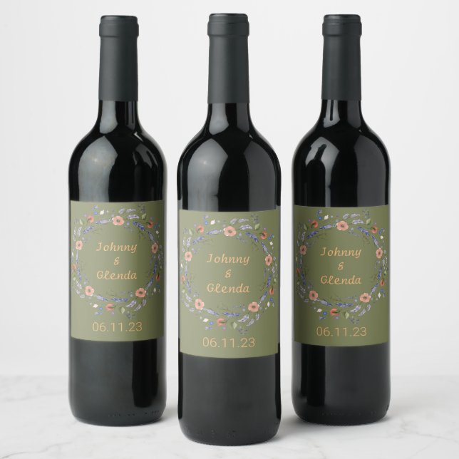 Wedding Reception Rehearsal Elegant Wine  Label (Bottles)