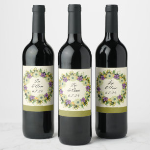 Wedding Reception Rehearsal Elegant Wine  Label