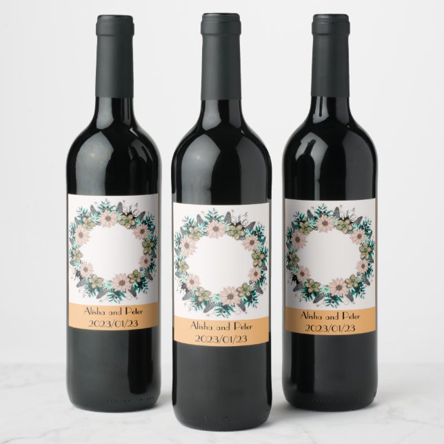 Wedding Reception Rehearsal Wine Elegant Label (Bottles)