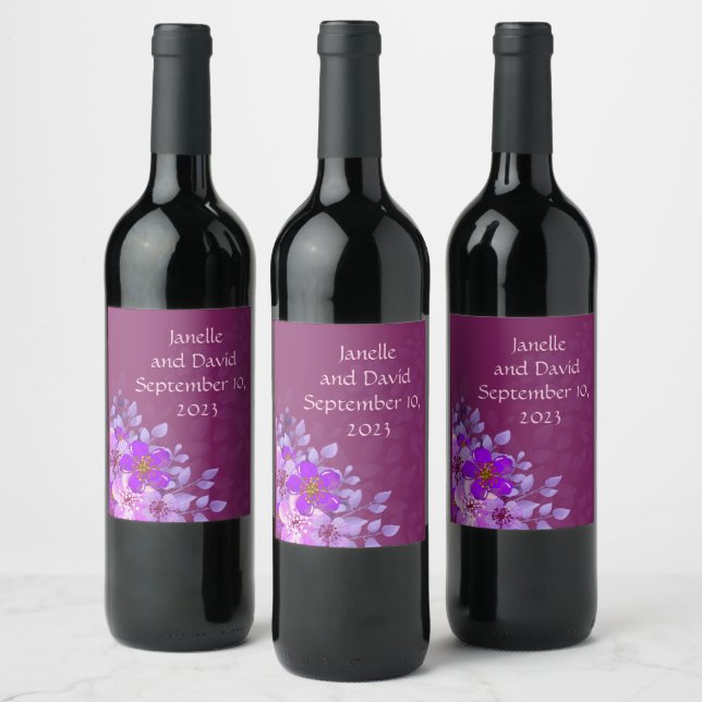 Wedding Reception Rehearsal Wine Elegant Label (Bottles)