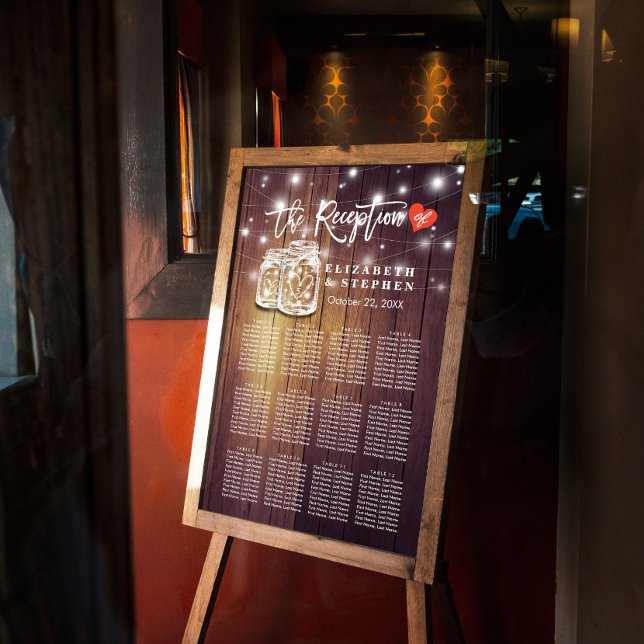 Wedding Reception Seating Chart Couple Mason Jars (Creator Uploaded)