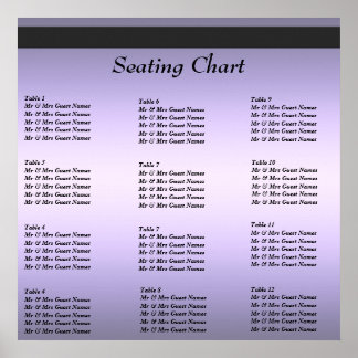 Wedding Reception Seating Chart Poster