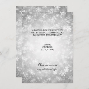 Wedding Reception Silver Winter Wonderland Invitation