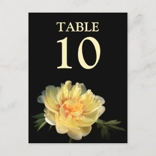 Wedding Reception Table Number Cards Floral Peony