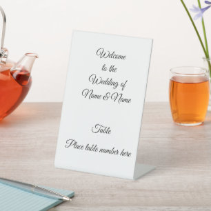 Wedding Reception Table Number Pedestal Sign