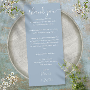 Wedding Reception Thank You Dusty Blue Place Card