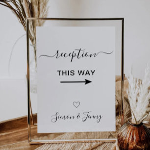 Wedding Reception This Way Sign Template, Invitation