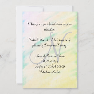 Wedding Reception Tropical Monogram Invitations