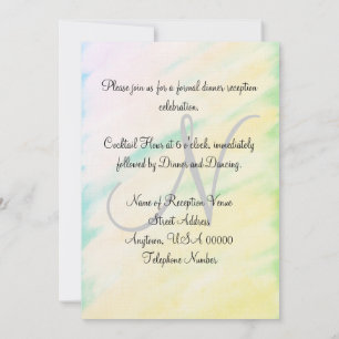 Wedding Reception Tropical Monogram Invitations