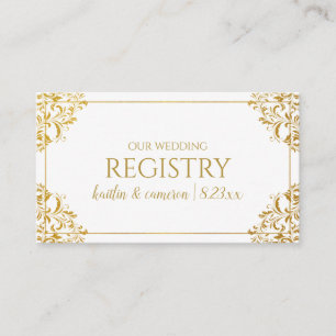 Wedding Registry Cards - Nadine - Faux Gold Foil