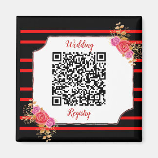 Wedding Registry Custom QR Code and Text Magnet