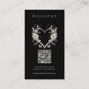 Wedding Registry-Modern Flowers with a Heart Business Card
