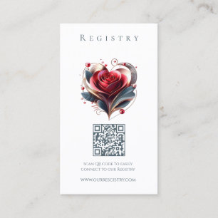 Wedding Registry-Modern Heart Shaped Rose Business Card