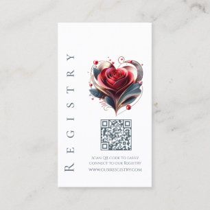 Wedding Registry-Modern Heart Shaped Rose Business Card