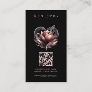 Wedding Registry-Modern Rose with a Heart Business Card