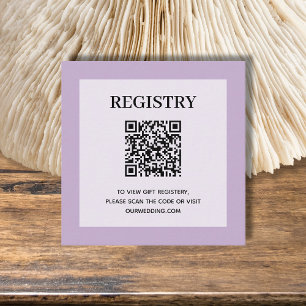 Wedding Registry QR Code Lavender Enclosure Card