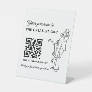 Wedding Registry QR Code Pedestal Sign