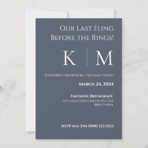 Wedding Rehearsal-Blue and White- Invitation
