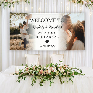 Wedding Rehearsal Custom 2 Photo Collage Welcome Banner