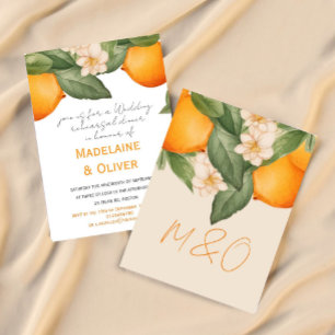 Wedding Rehearsal Dinner Citrus Orange Modern  Invitation