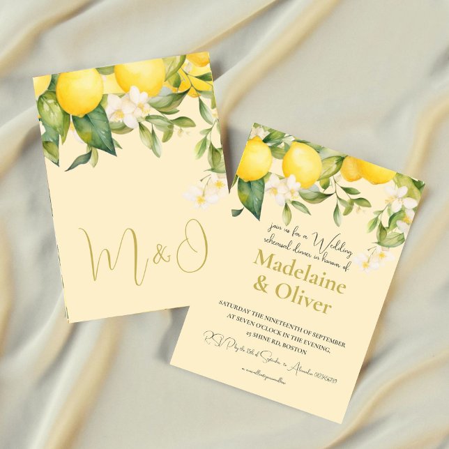 Wedding Rehearsal Dinner Citrus Summer Modern  Invitation (Creator Uploaded)