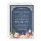 Wedding Rehearsal Dinner Floral Blue Chalkboard