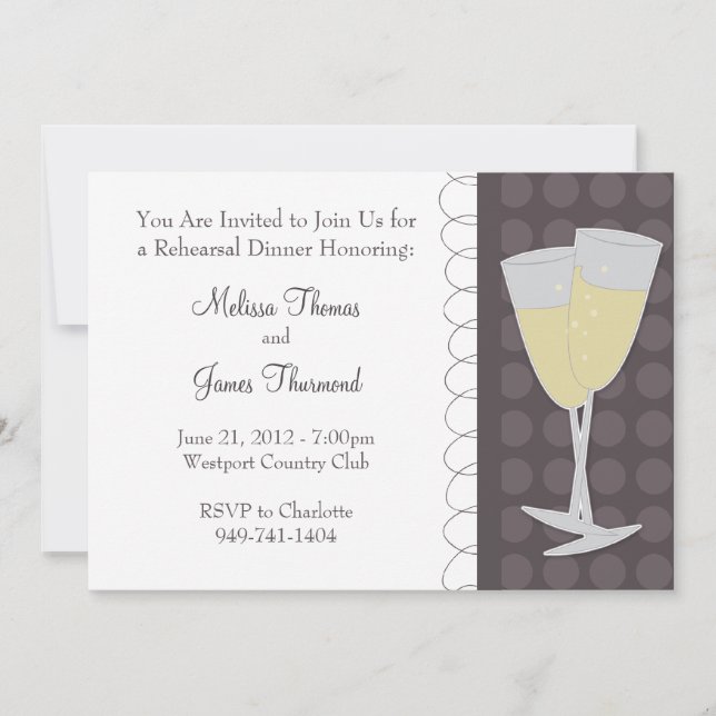 Wedding Rehearsal Dinner Invitation (Front)