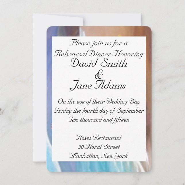 wedding rehearsal dinner invitation (Front)