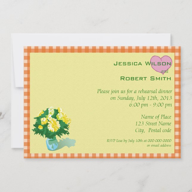 wedding rehearsal dinner invitations (Front)