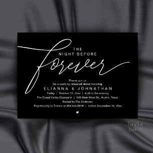 Wedding Rehearsal Dinner, Modern Elegant Script Invitation