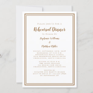 Wedding Rehearsal Dinner Modern Simple Fall Brown Invitation