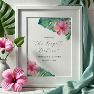 Wedding Rehearsal Dinner Signs Hibiscus Flowers