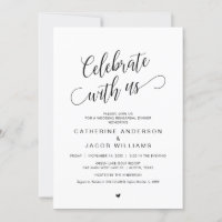 Wedding Rehearsal Dinner, Simple Classy Black, Inv