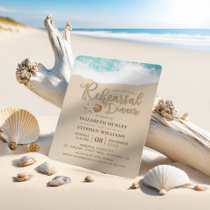 Wedding Rehearsal Dinner Summer Beach Starfish Invitation