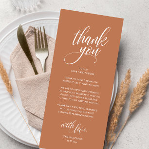 Wedding Rehearsal Dinner Thank You Card