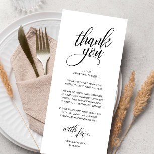 Wedding Rehearsal Dinner Thank You Card