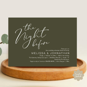 Wedding Rehearsal Dinner The Night Before Invitation