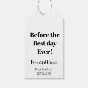 Wedding Rehearsal favour Dinner tags