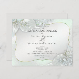 WEDDING REHEARSAL   Honeydew Green Shimmer Invitation