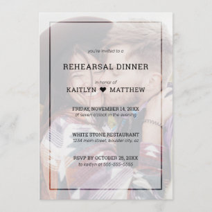 Wedding Rehearsal Photo Minimalist Typography Invitation