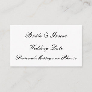 Wedding Reminder Insert for Invitations or Favours