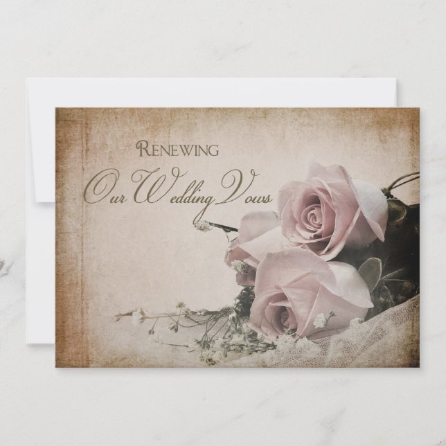 Wedding Renewal Inviation -  vINTAGE - Elegant Invitation (Front)