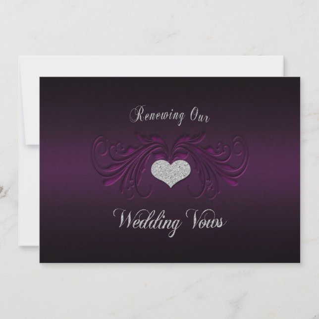 Wedding Renewing Vows Invitation - Purple Passion (Front)